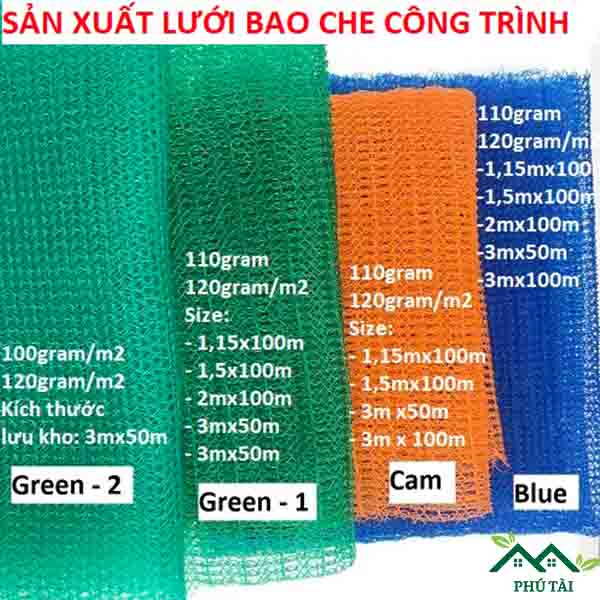 Màu lưới bao che 2mx100m