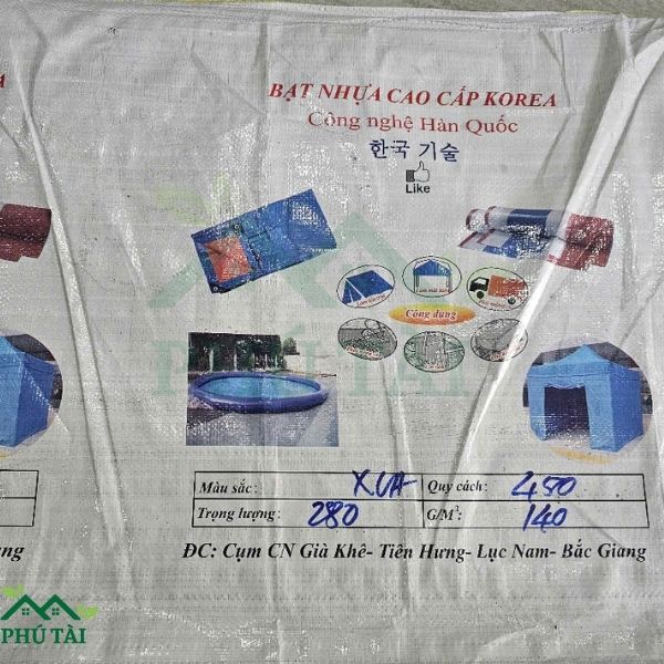 bạt xanh cam 4x50 28kg
