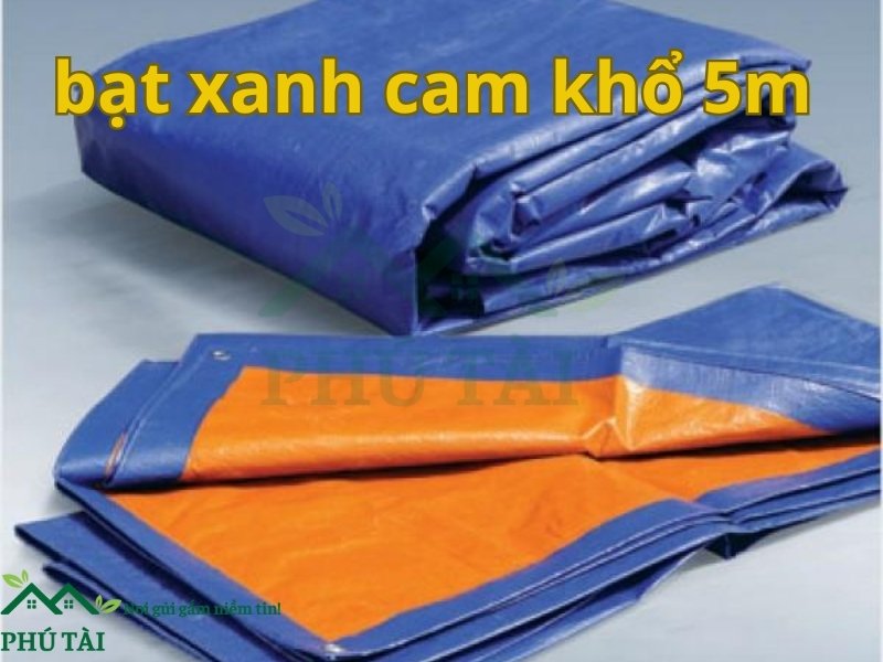 Bạt Xanh Cam Khổ 5m - Gia Công Viền Khoen