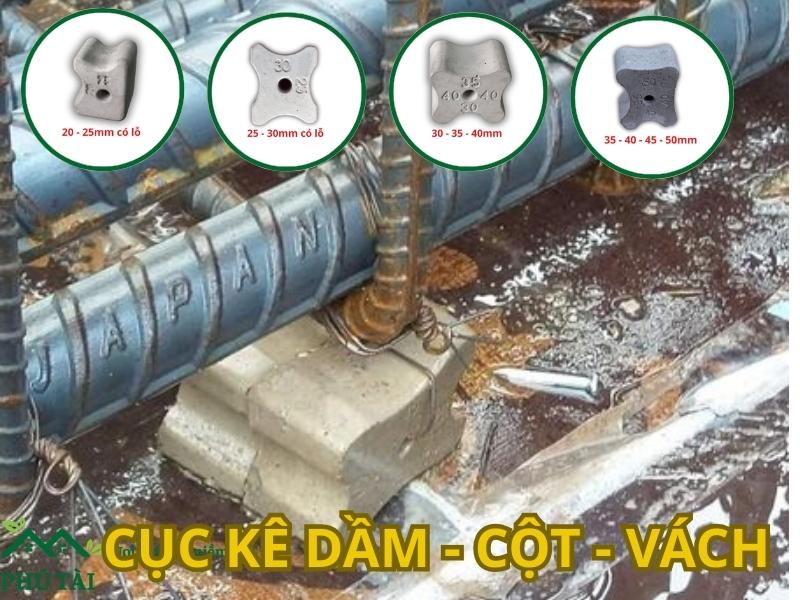 Các loại con kê dầm cột vách sẵn kho tại Phú Tài