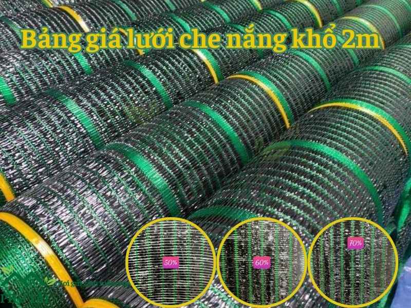 Bảng Giá Lưới Che Nắng Khổ 2m - Giá 2m×50m & 2m×100m (Cập nhật)